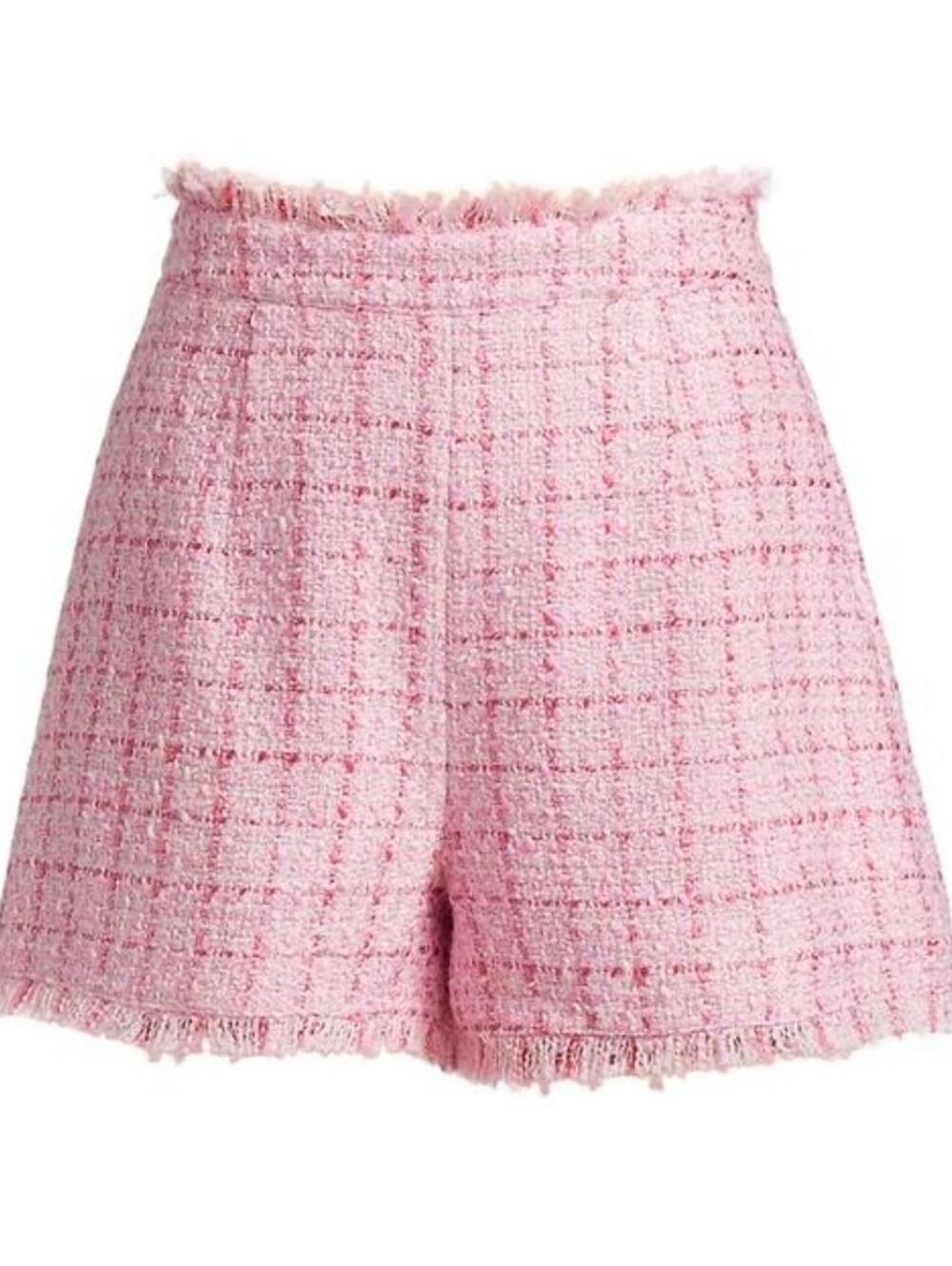 CINQ A SEPT Pink Tweed Coronado High Waisted Shorts - Picture 2 of 7